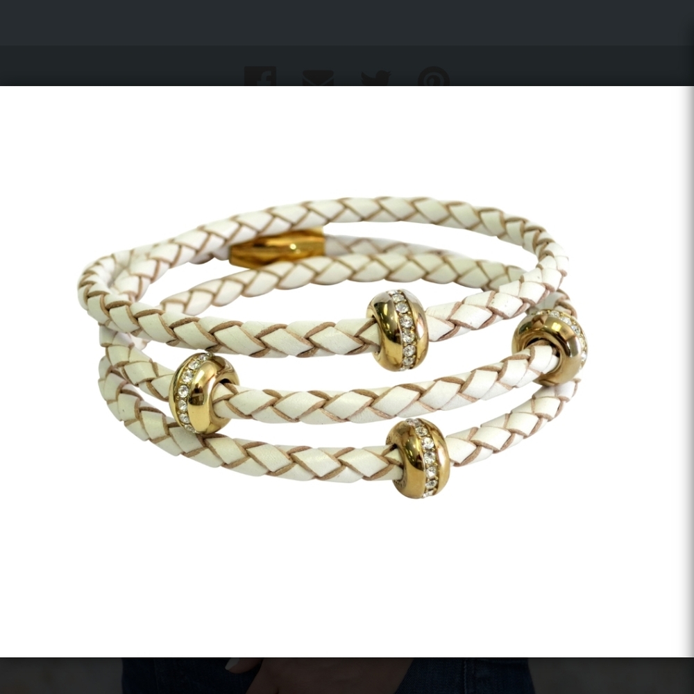 Liza Schwartz Triple Leather Wrap Bracelet